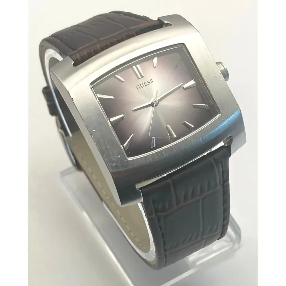 VTG Guess G66471G Men's Watch 38mm - New Battery - New Adjustable Leather Band